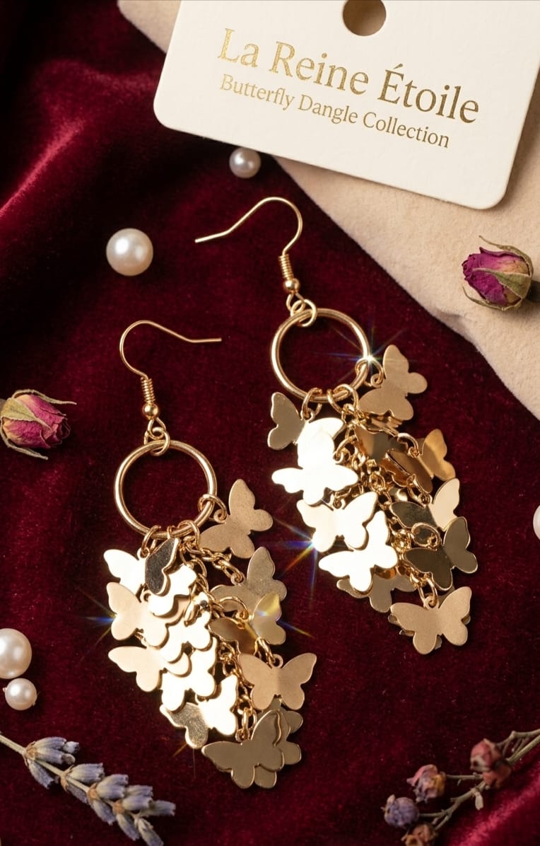 Golden Butterfly Earrings Golden Butterfly Earrings - Image 1
