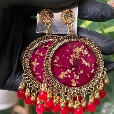 Resin Rose Earrings — Blooming Elegance