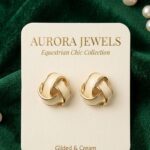 Gold & Cream Earrings